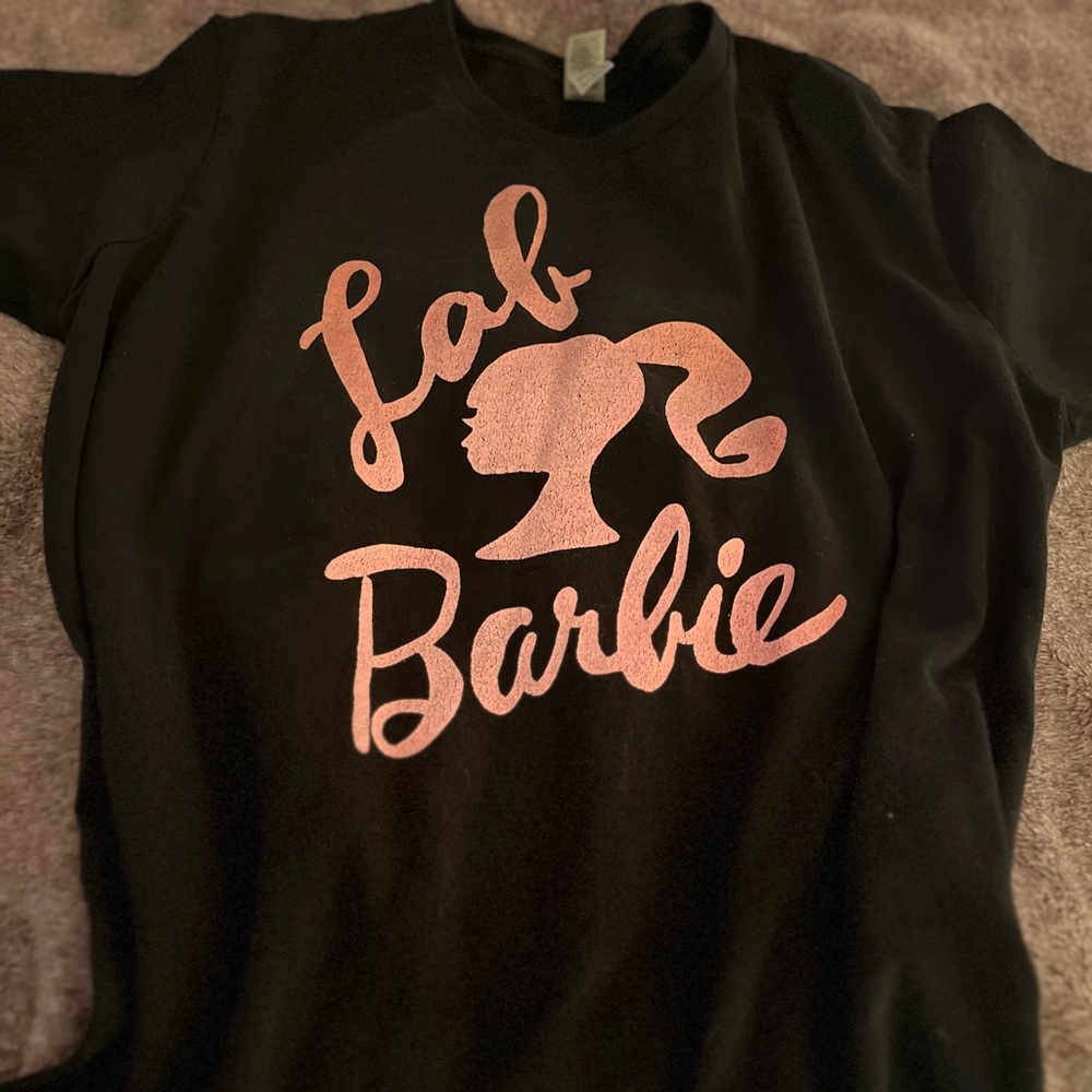 Barbie Black Tee with Pink Silhouette